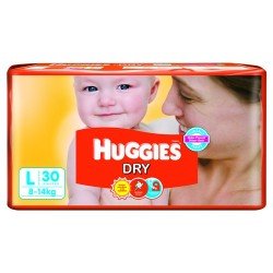 Huggies Diapers - Dry Large (8-14 kgs) - 30 pcs