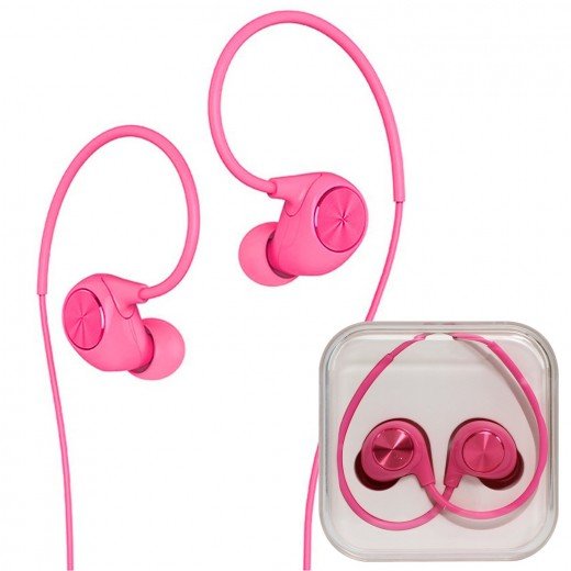 letv in reverse ear head phones pink colour